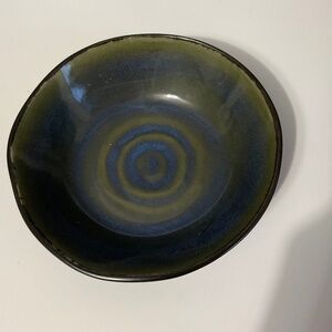 Wicker Emporium Ceramic Green Blue Swirl Bowl
